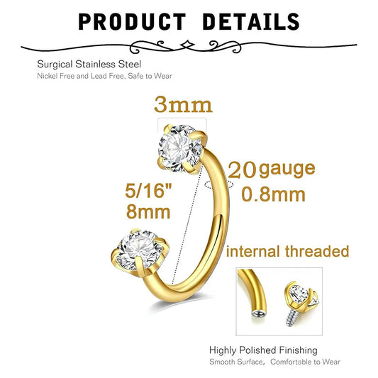vevolora nose ring product details gold hoop