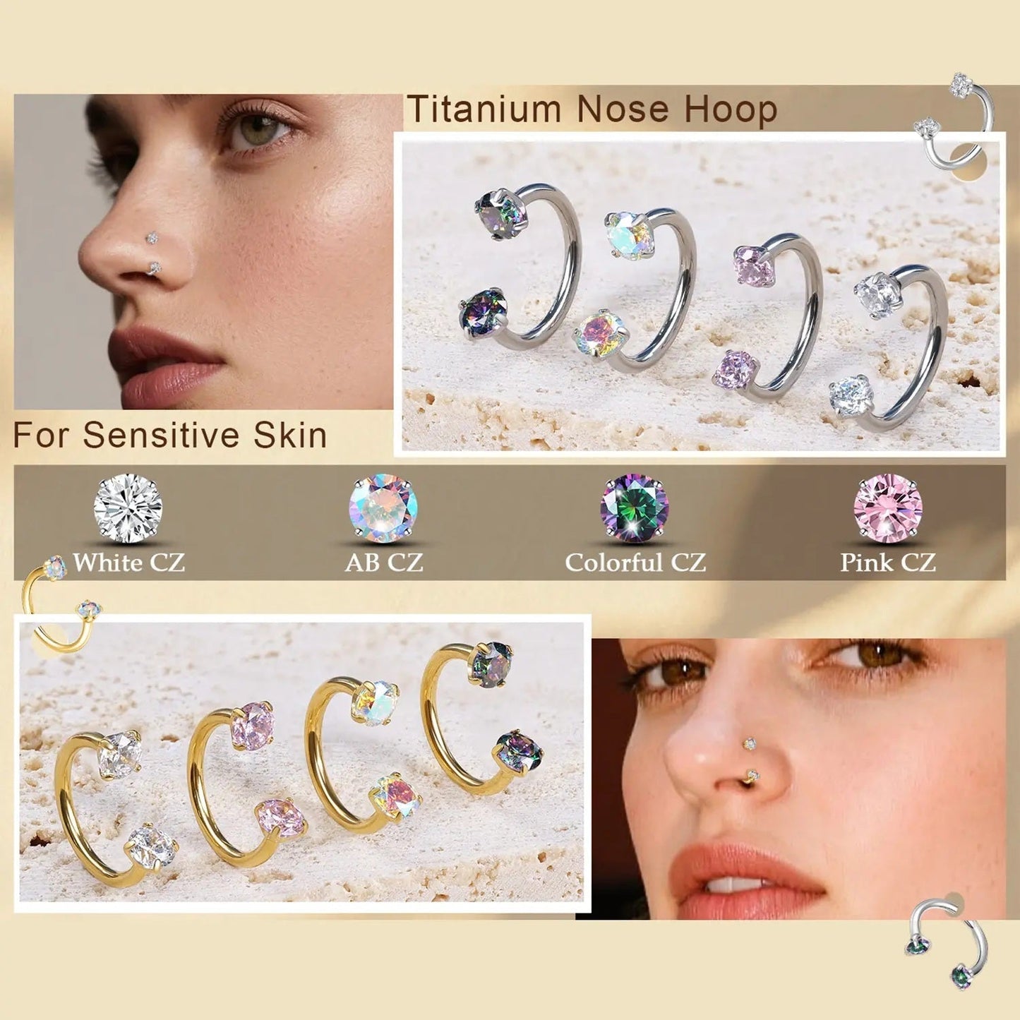vevolora nose ring gem and finish options