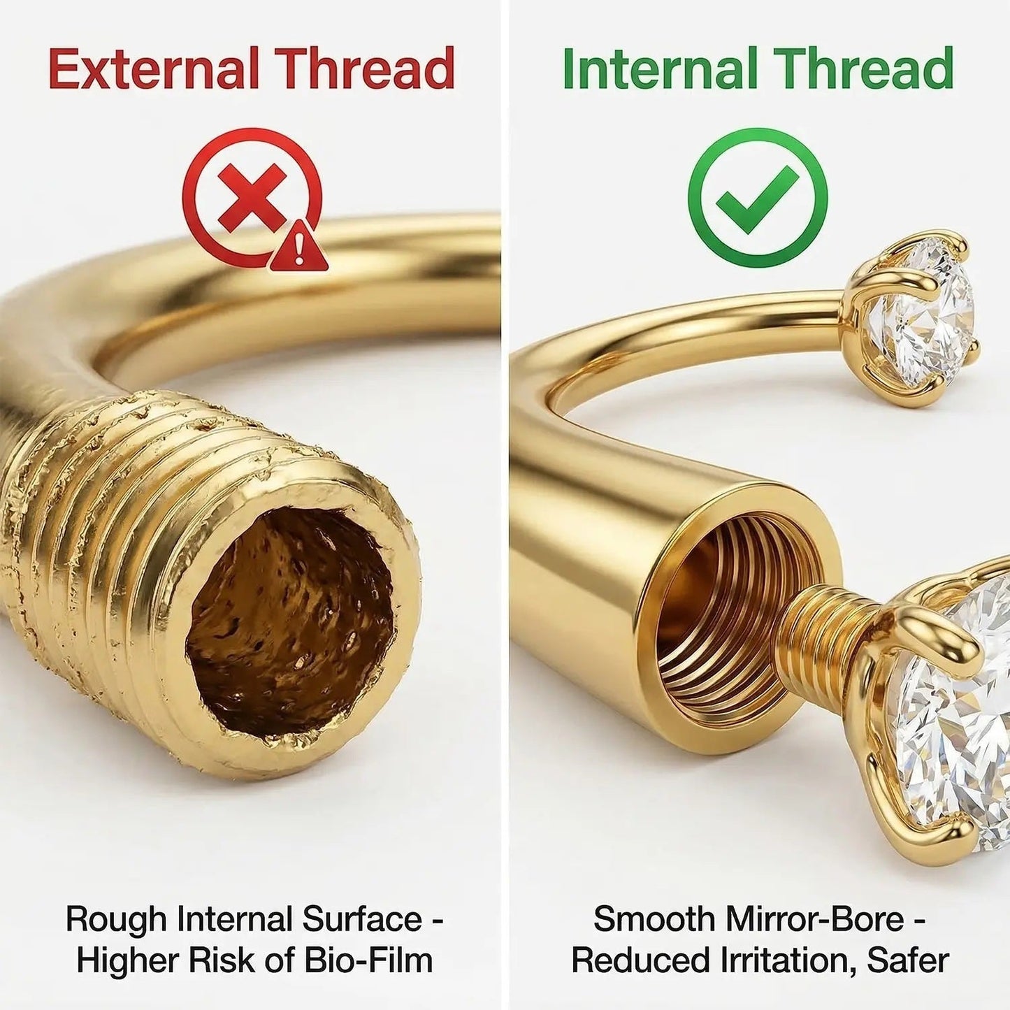 vevolora external thread and internal thread comparison