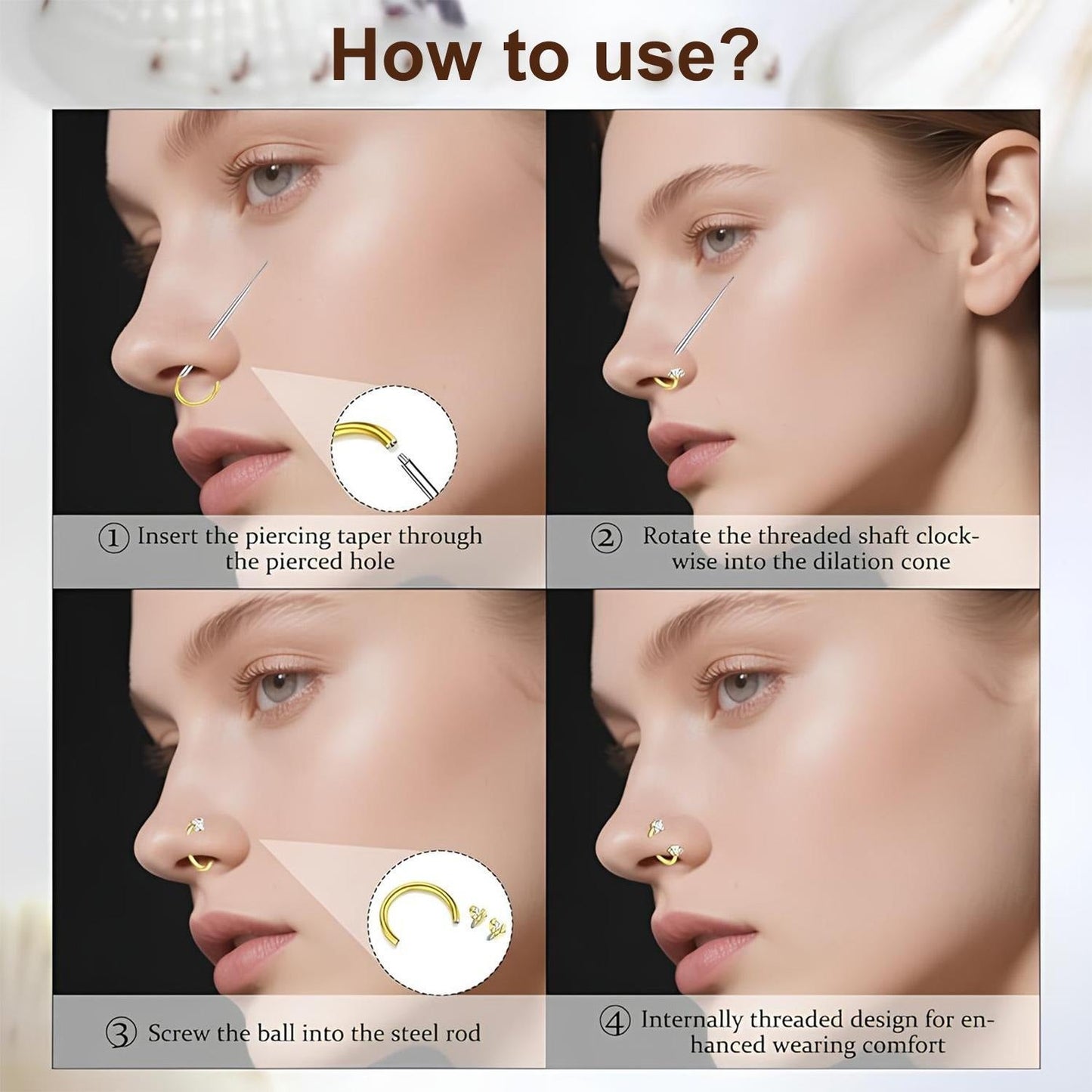 vevolora nose ring how to use steps