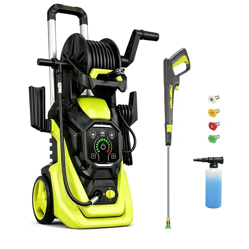 Pressure Washer with Smart Control and 15 Levels of Adjustment, 4500 PSI 3.2 GPM Electric Pressure Washer, Kink Resistant Hose, Quick Connect Fittings and Soap Tank for car, home, driveway, patio, fence, sidewalk, balcony, furniture Cleaning