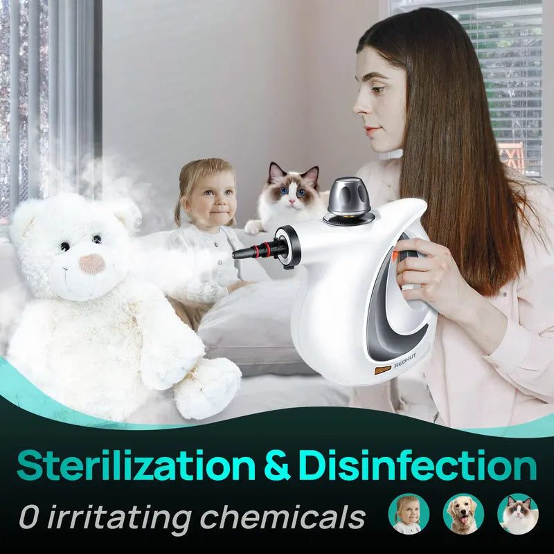 Pressurized Handheld Multi-Surface Natural Steam Cleaner with 12 pcs Accessories Powerful, Chemical-Free, Steamer for Home And Car, Cleaning Washing Machine, Air Conditioner, Kitchen, Summerclean Appliances Tool Household