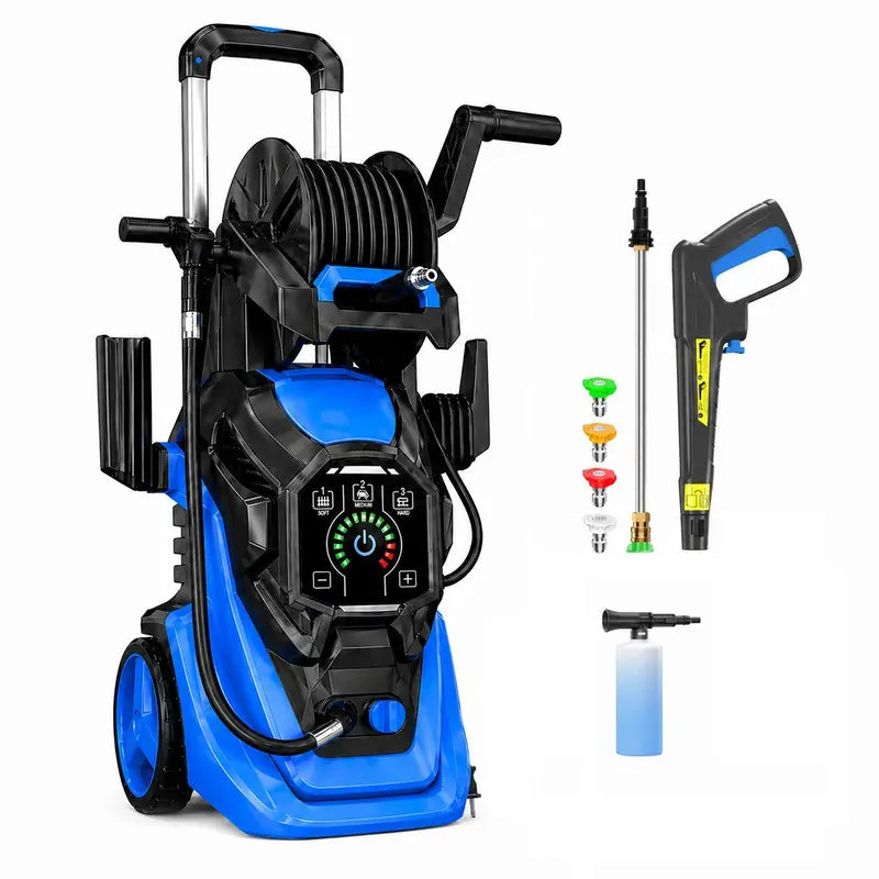 Pressure Washer with Smart Control and 15 Levels of Adjustment, 4500 PSI 3.2 GPM Electric Pressure Washer, Kink Resistant Hose, Quick Connect Fittings and Soap Tank for car, home, driveway, patio, fence, sidewalk, balcony, furniture Cleaning