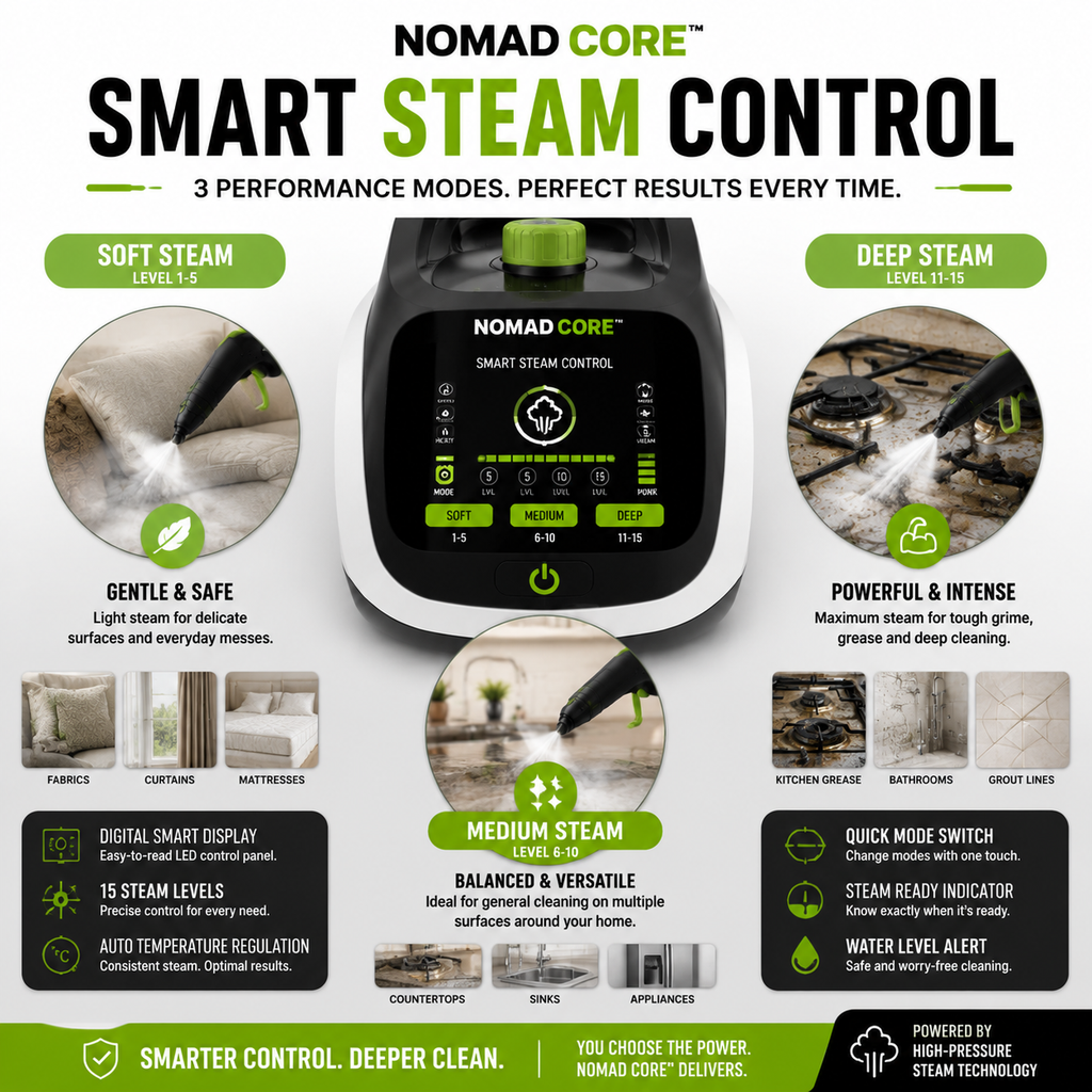 NOMAD CORE™ Smart Multi-Surface Steam Cleaning System