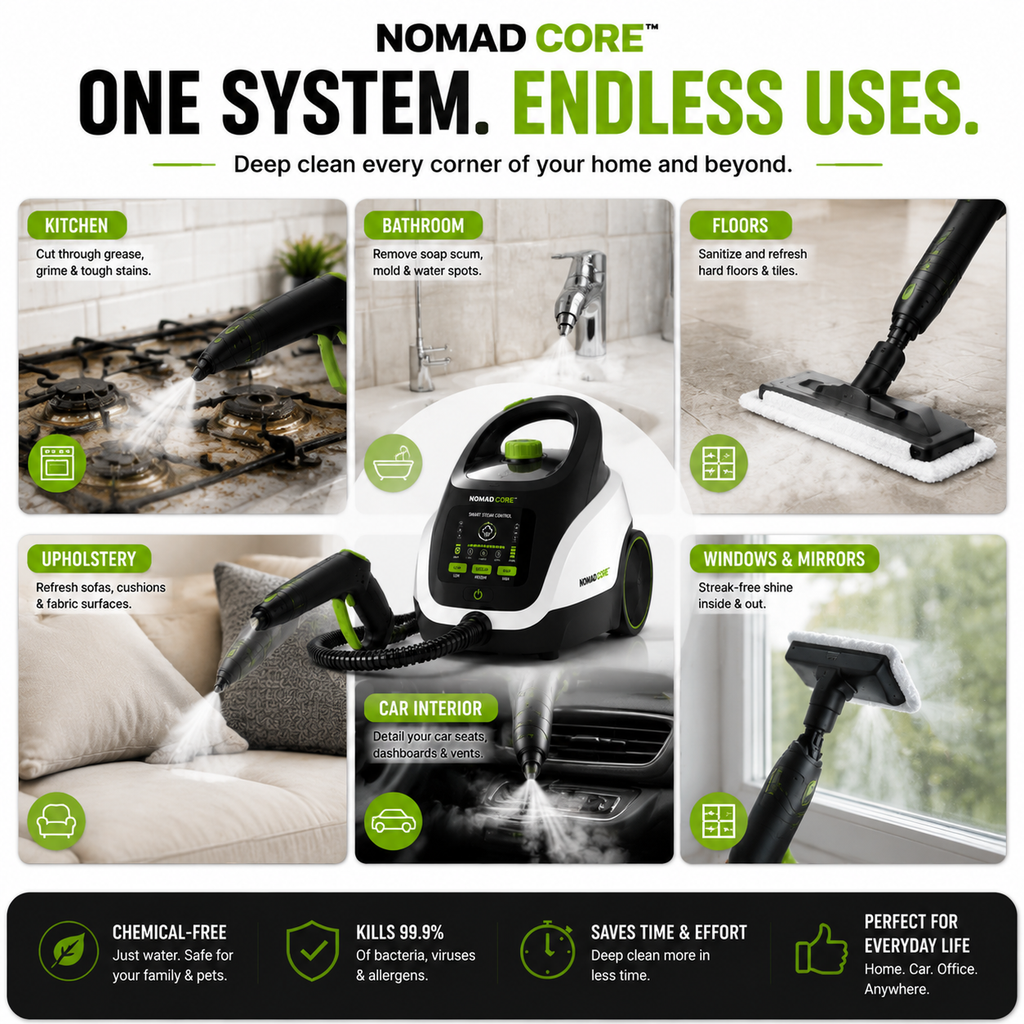 NOMAD CORE™ Smart Multi-Surface Steam Cleaning System