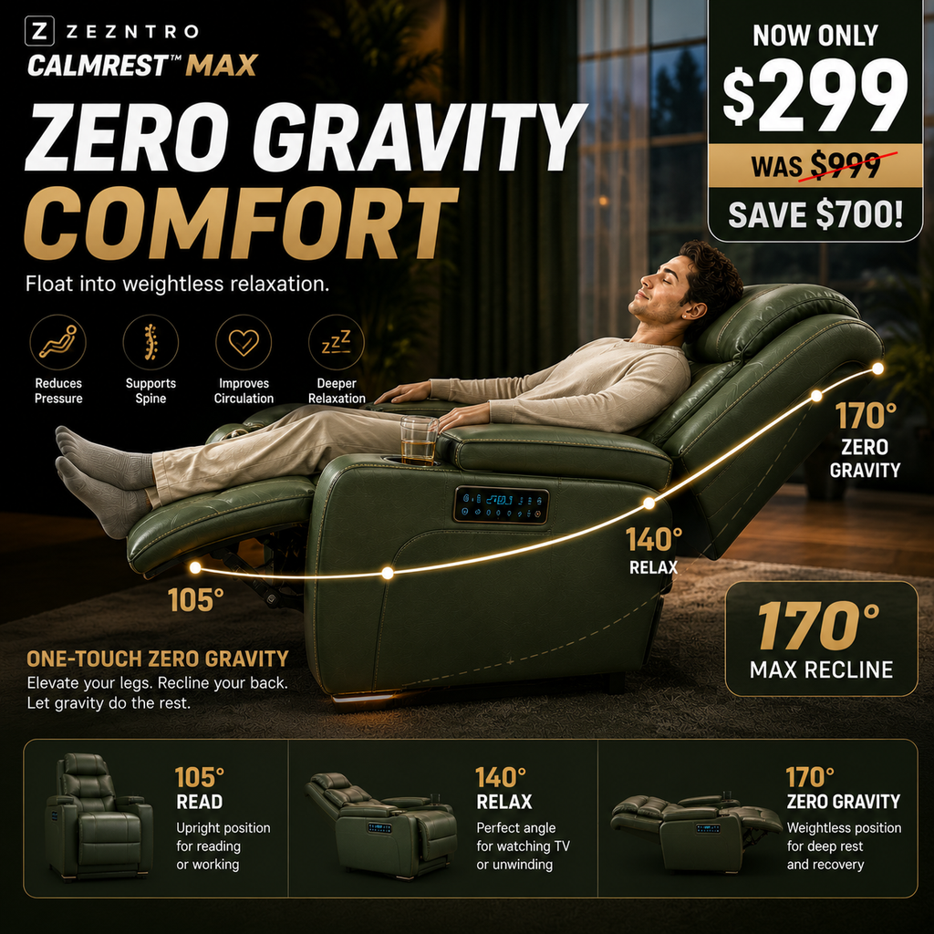 ZEZNTRO CALMREST MAX Zero Gravity Smart Recliner - Sand Beige