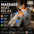 ZEZNTRO CALMREST PRO Heated Massage Recliner in Stone Gray