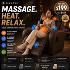 ZEZNTRO CALMREST PRO Heated Massage Recliner in Walnut Brown