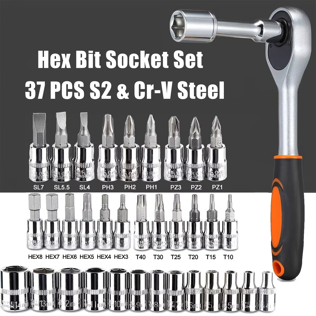 46Pcs Family Tools 1/4 Set Mechanic Tool Kits for Auto Repair Hous