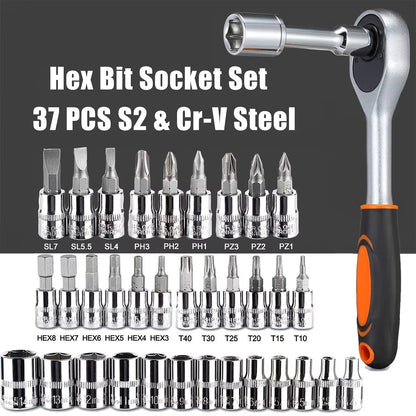 46Pcs Family Tools 1/4 Set Mechanic Tool Kits for Auto Repair Hous